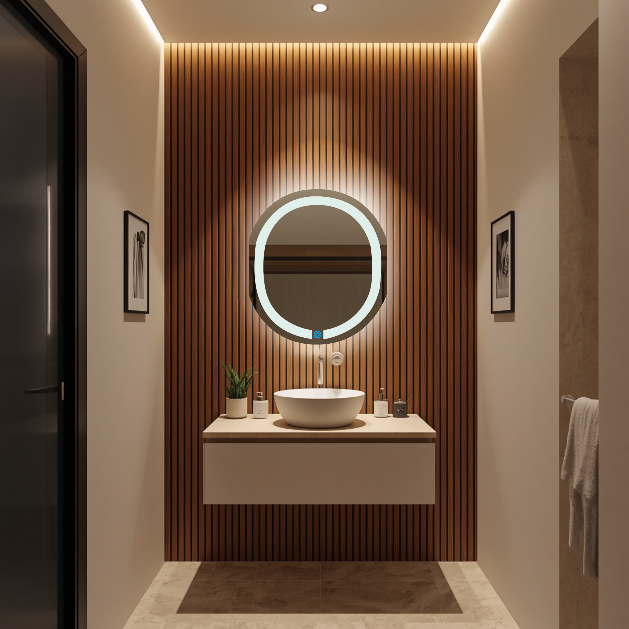 Espejo para baño con luz LED ARD ovalado GLG Oval 60 × 52 cm
