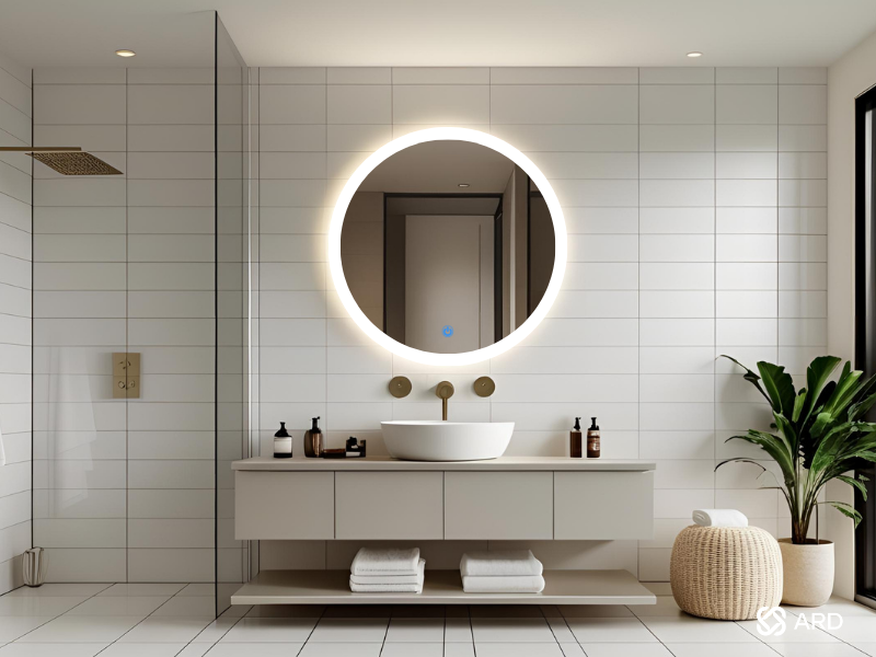 Espejo touch led para baño redondo ARD modelo Halo 90 cm 
