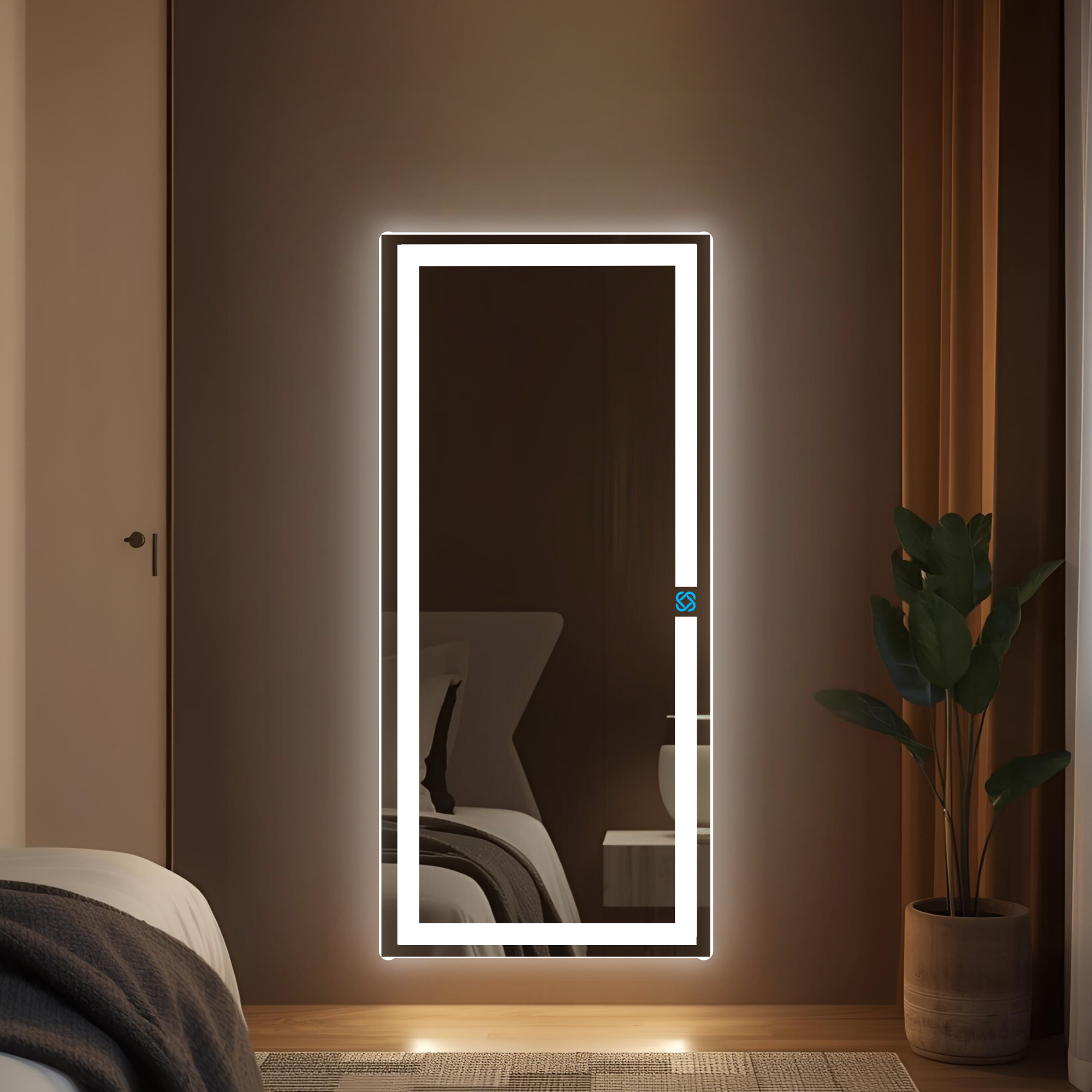 Espejo de cuerpo completo con luz LED ARD rectangular GLG 120 × 52 cm