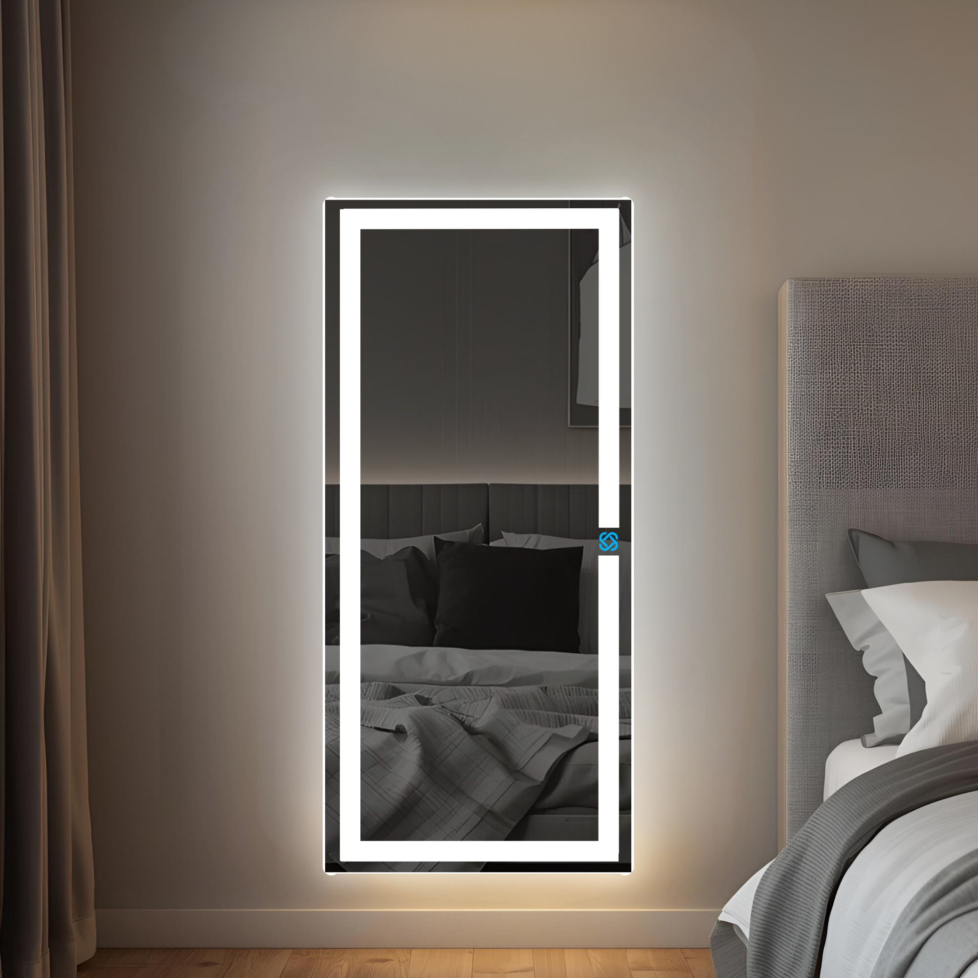 Espejo de cuerpo completo con luz LED ARD rectangular GLG 120 × 52 cm