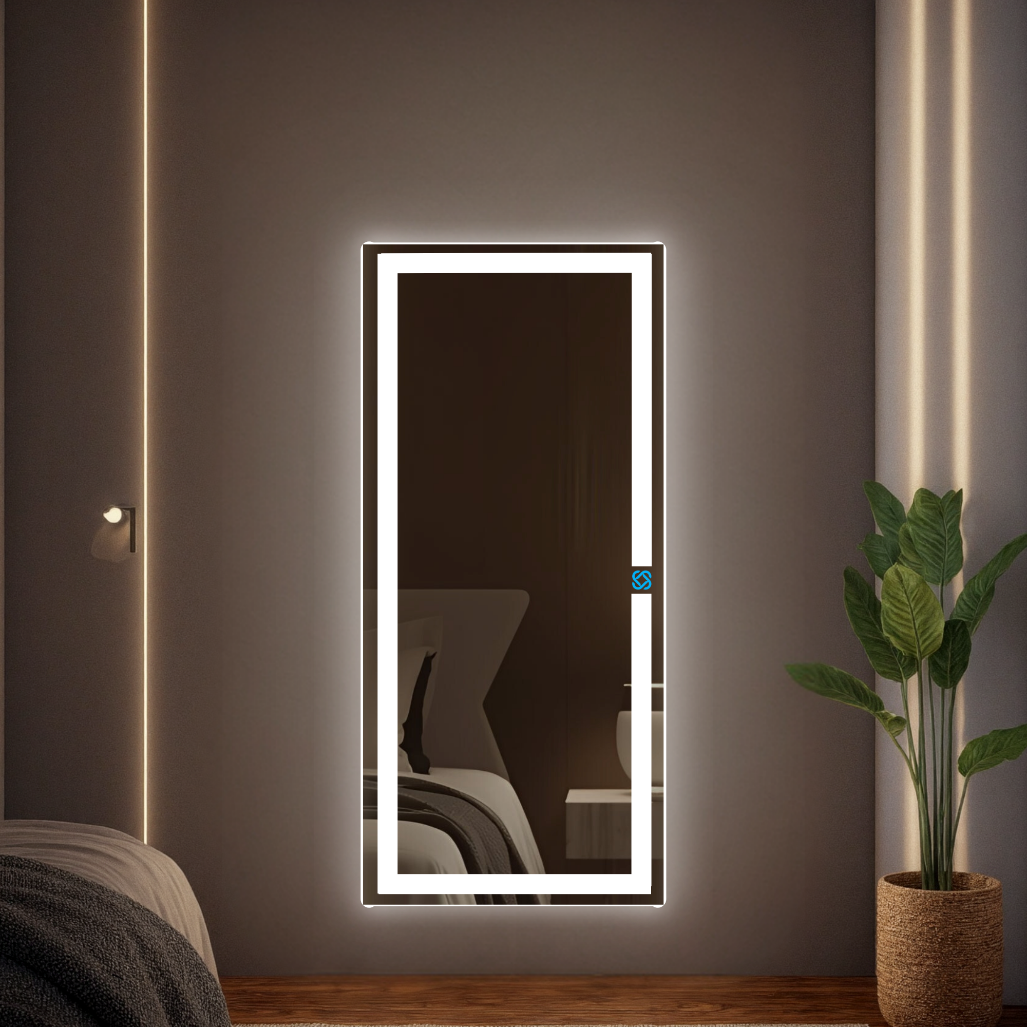 Espejo de cuerpo completo con luz LED ARD rectangular GLG 120 × 52 cm