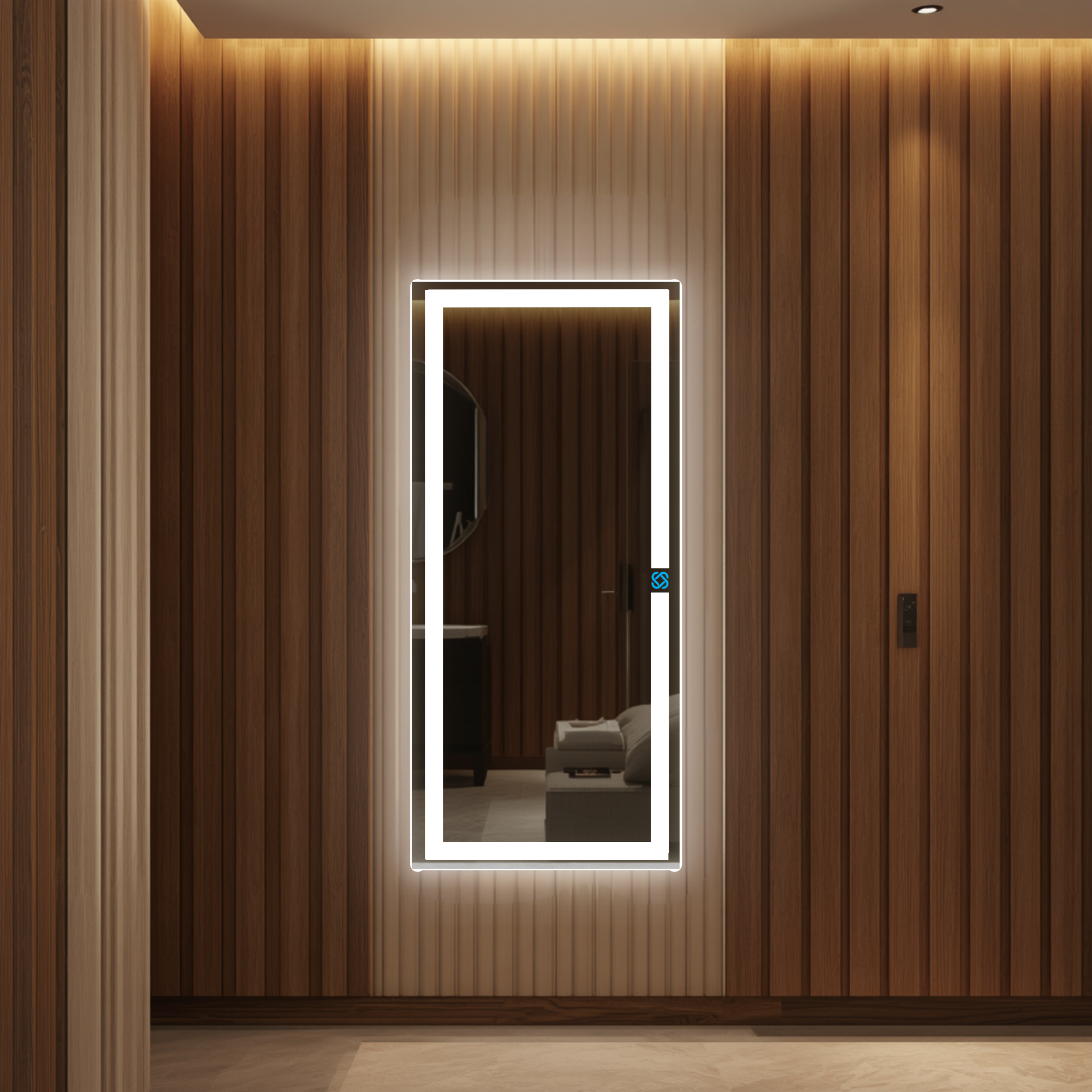 Espejo de cuerpo completo con luz LED ARD rectangular GLG 120 × 52 cm