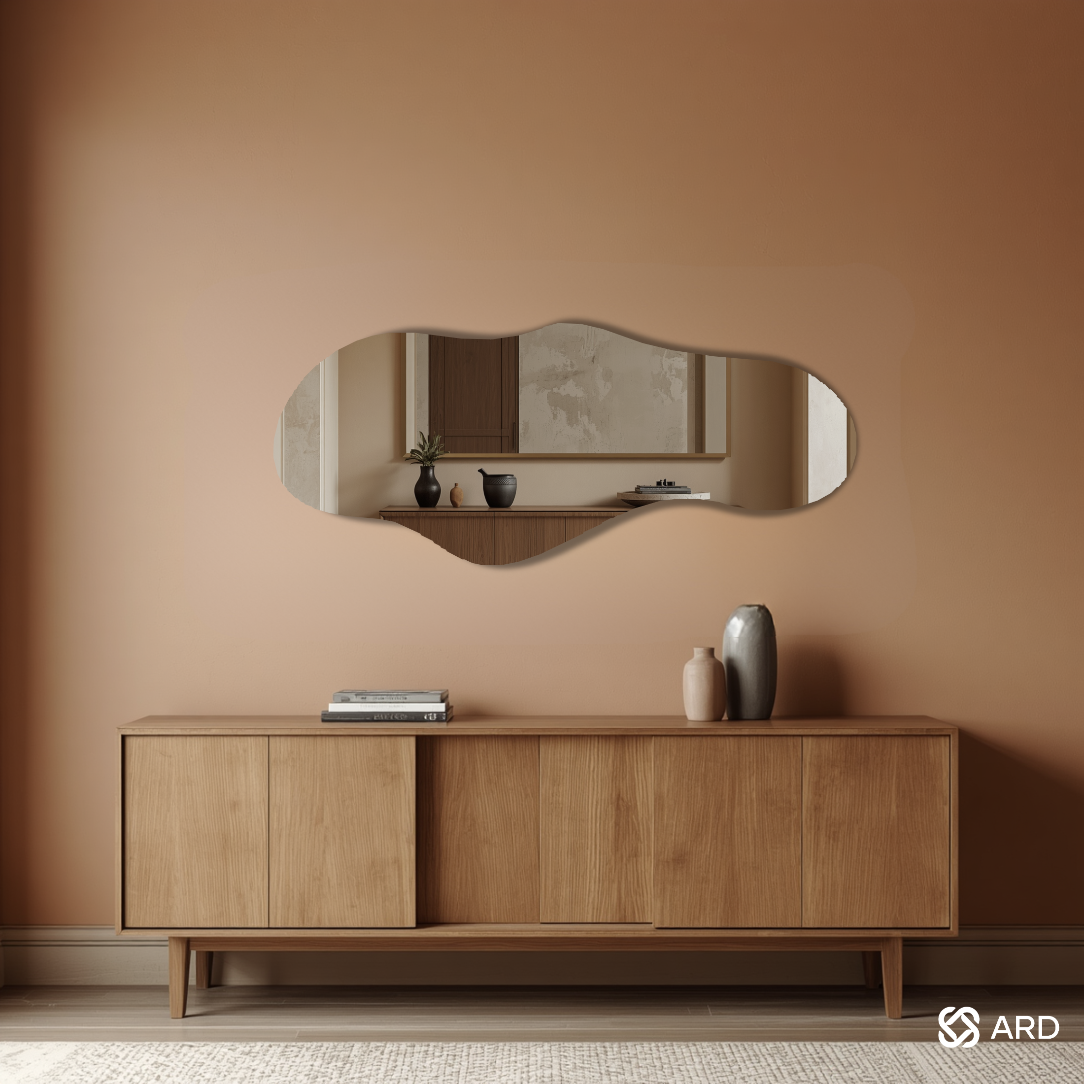 Espejo decorativo de pared irregular 120x55 cm | Glanz Cloud ARD