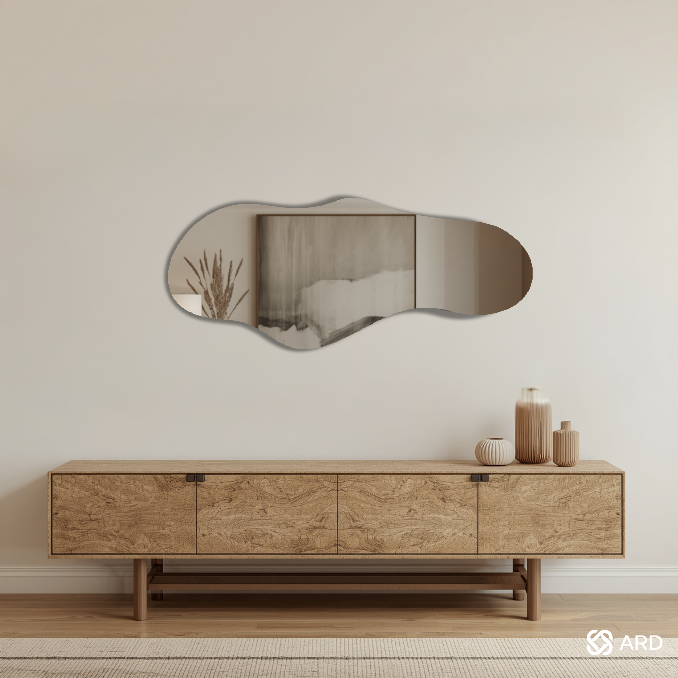 Espejo decorativo de pared irregular 120x55 cm | Glanz Cloud ARD