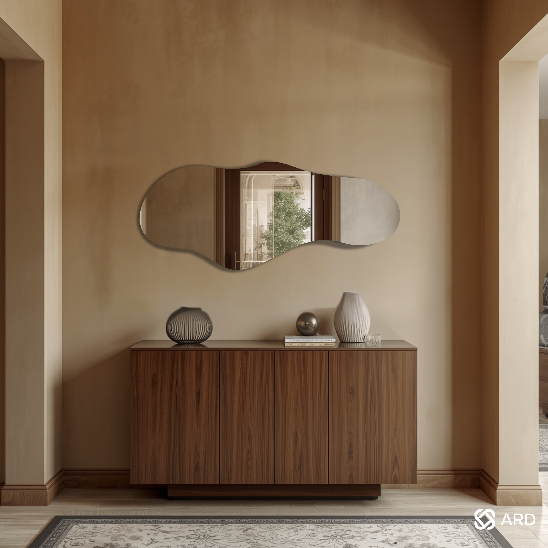 Espejo decorativo de pared irregular 120x55 cm | Glanz Cloud ARD