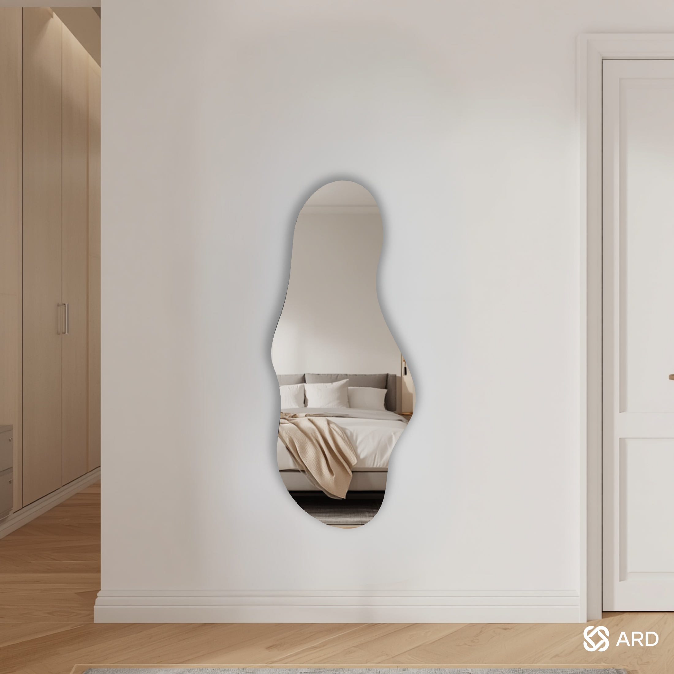 Espejo decorativo de pared irregular 120x55 cm | Glanz Cloud ARD