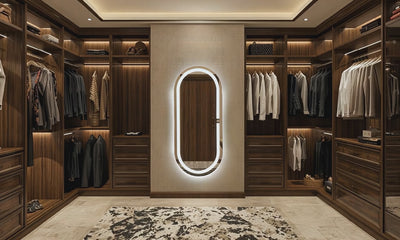 Espejo de cuerpo completo con luz led ARD 120x52 Ovalado en vestidor para hombre de lujo